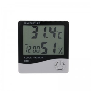 Miernik wilgotności w samochodach domowych i biurowych Wyświetlacz czasu i wbudowany zegar z dużym wyświetlaczem LCD Termometr Higrometr