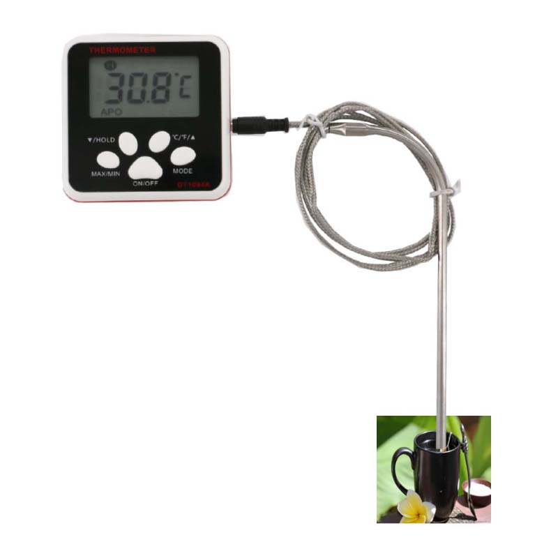 Cyfrowy termometr żywnościowy z wyświetlaczem LCD ze sondą ze stali nierdzewnej Ekran natychmiastowego odczytu