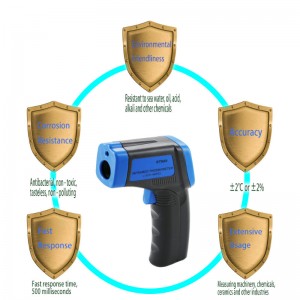 Dostosowany niebieski czarny termometr na podczerwień 600 stopniowy test dla przemysłu