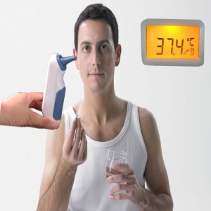 Bezdotykowy termometr na podczerwień do natychmiastowego odczytu do użytku dziecka z ostrzeżeniem o gorączce i przyrządami do pomiaru temperatury otoczenia