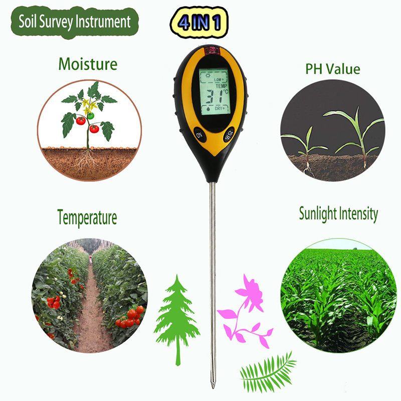 Rejestratory danych Sondy do pomiaru wilgotności gleby Dokładny termometr do pomiaru pH gleby